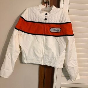 Harley Davidson racing jacket, size M, white nylon